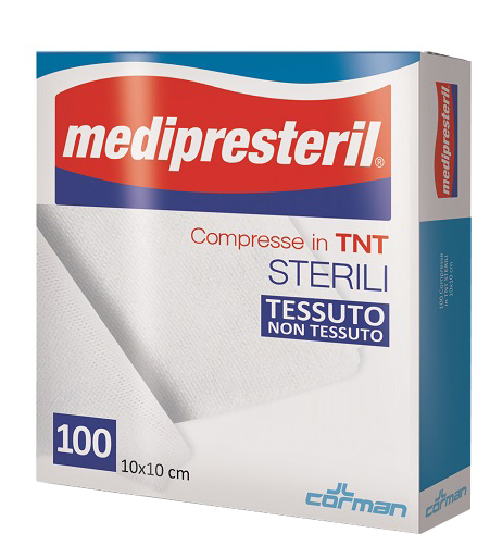 GARZA COMPRESSA MEDIPRESTERIL TNT 10X10CM 100 PEZZI - maxifarmacia.it