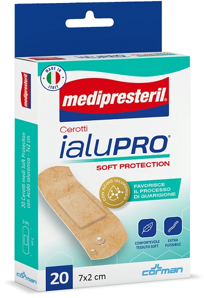 MEDIPRESTERIL CEROTTI IALUPRO SOFT PROTECTION MEDI 7X2CM 20 PEZZI - maxifarmacia.it