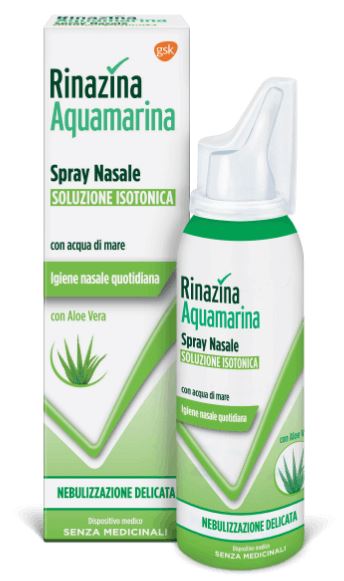 RINAZINA AQUAMARINA FAMILY SPRAY NASALE ISOTONICO DELICATO 100 ML - maxifarmacia.it