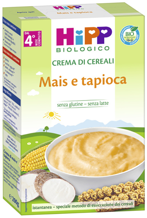 HIPP BIO CREMA CEREALI MAIS/TAPIOCA 200 G - maxifarmacia.it