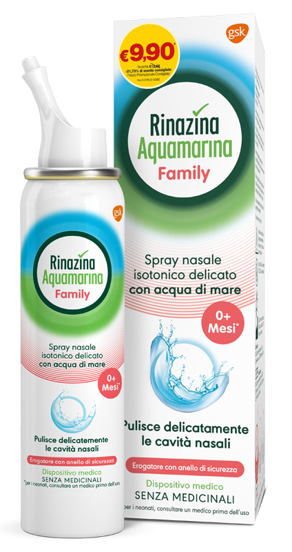 SPRAY NASALE ISOTONICO RINAZINA AQUAMARINA FAMILY PROMO 100 ML - maxifarmacia.it