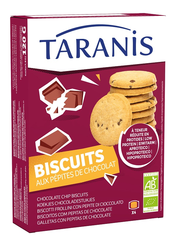 TARANIS BISCOTTI FROLLINI CON PEPITE DI CIOCCOLATO 120 G - maxifarmacia.it