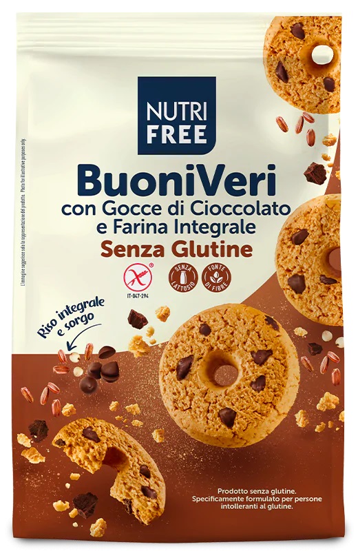 NUTRIFREE BUONI VERI CON GOCCE DI CIOCCOLATO 250 G - maxifarmacia.it