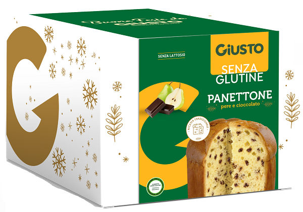GIUSTO SENZA GLUTINE PANETTONE PERE E CIOCCOLATO 500 G - maxifarmacia.it