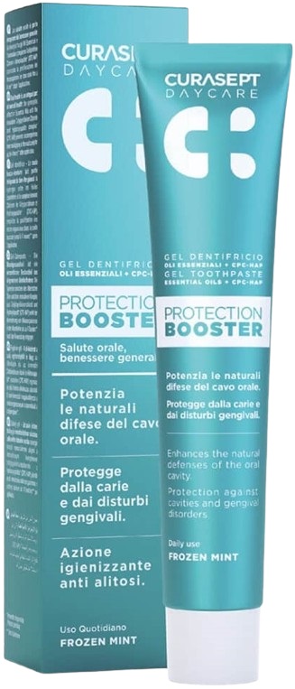 CURASEPT DAYCARE DENTIFRICIO PROTECTION BOOSTER FROZEN MINT 75 ML - maxifarmacia.it