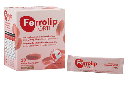 FERROLIP FORTE 30 STICK PACKS DA 1,8 G GUSTO LIMONE - maxifarmacia.it