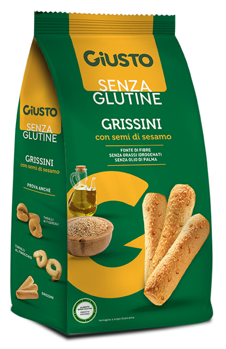 GIUSTO SENZA GLUTINE GRISSINI AL SESAMO 150 G - maxifarmacia.it