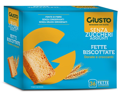 GIUSTO SENZA ZUCCHERO FETTE BISCOTTATE 300 G - maxifarmacia.it