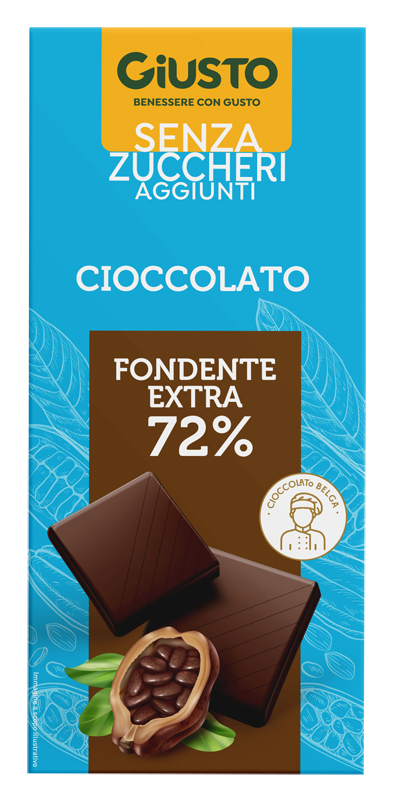 GIUSTO SENZA ZUCCHERO TAVOLETTA EXTRA FONDENTE 85 G - maxifarmacia.it