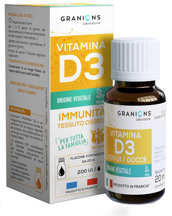 GRANIONS VITAMINA D3 GOCCE 20 ML - maxifarmacia.it