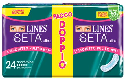 LINES SETA ULTRA ASSORBENTI ANATOMICO VP DWCT 24 PEZZI - maxifarmacia.it