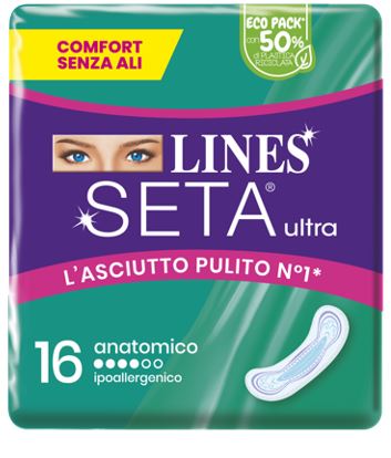 LINES SETA ULTRA ASSORBENTI ANATOMICO CP 16 PEZZI - maxifarmacia.it