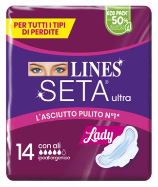 LINES SETA ULTRA ASSORBENTI LADY ALI CP 14 PEZZI - maxifarmacia.it