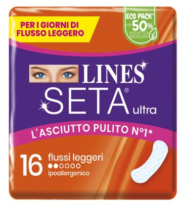 LINES SETA ULTRA ASSORBENTI LEGGERO CP 16 PEZZI - maxifarmacia.it
