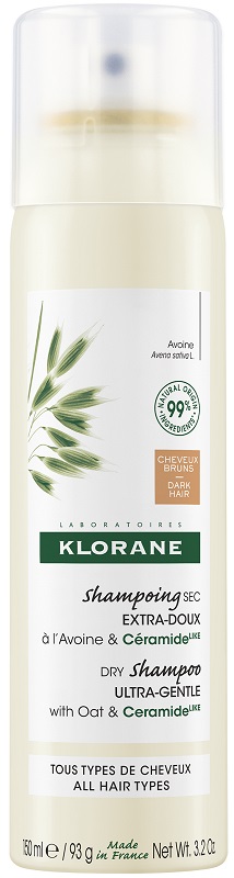 KLORANE SHAMPOO SECCO EXTRA DELICATO AVENA&CERAMIDE CAPELLI SCURI 150 ML - maxifarmacia.it