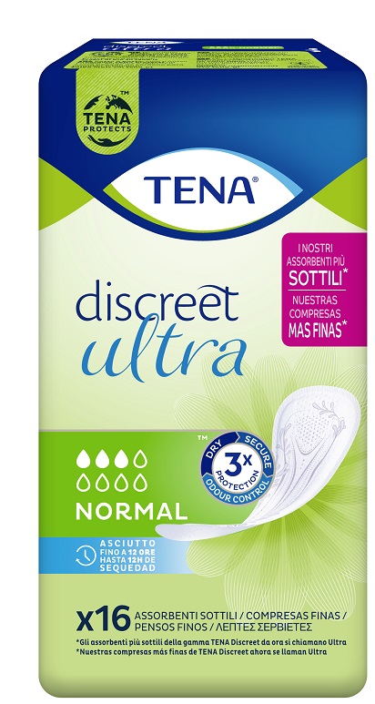 TENA ASSORBENTE SAGOMATO TENA DISCREET ULTRA NORMAL 16 PEZZI - maxifarmacia.it