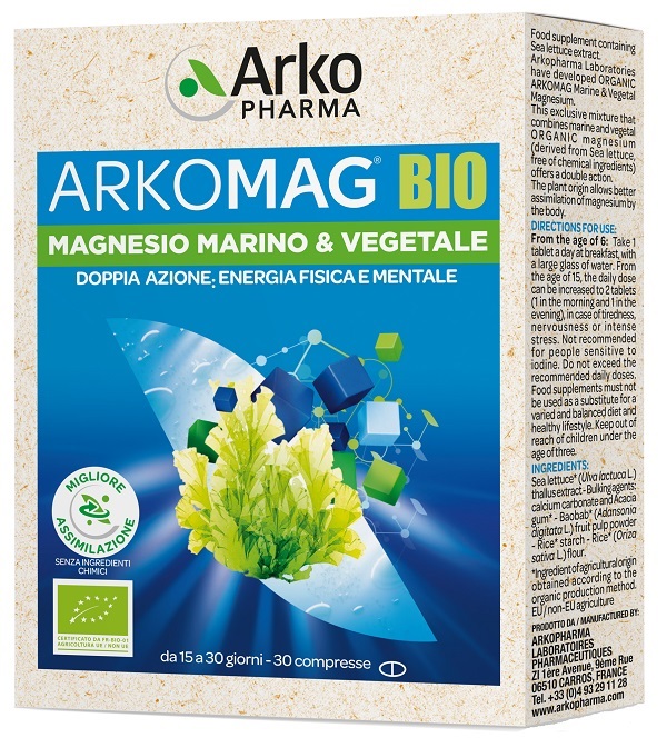 ARKOMAG BIO MAGNESIO MARINO & VEGETALE 30 COMPRESSE - maxifarmacia.it