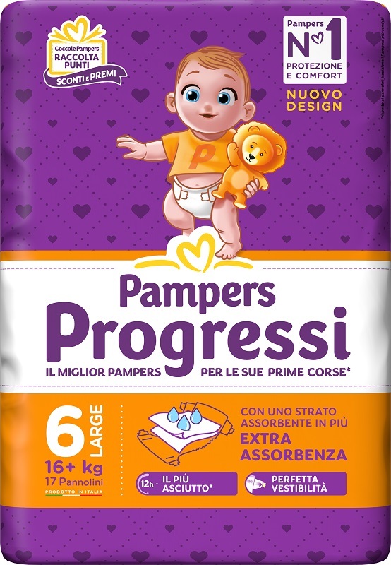 PAMPERS PROGRESSI XL 17 PEZZI - maxifarmacia.it