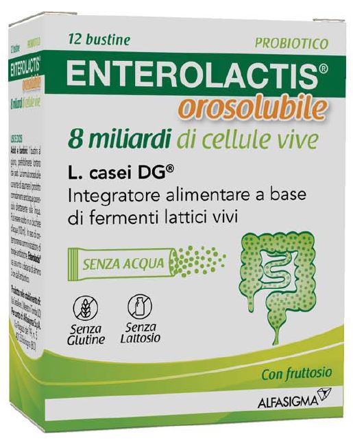 ENTEROLACTIS OROSOLUBILE 12 BUSTINE 8 MILIARDI DI CELLULE VIVE - maxifarmacia.it