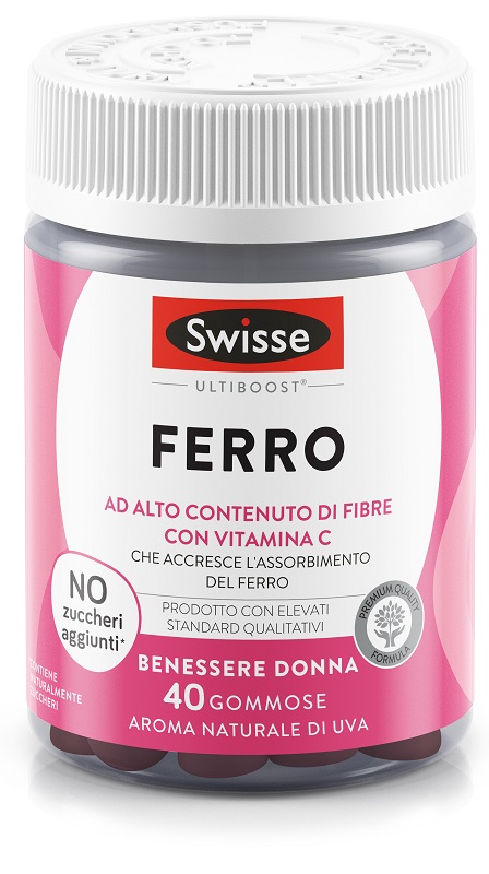 SWISSE FERRO BENESSERE DONNA 40 GOMMOSE AROMA ALL'UVA - maxifarmacia.it