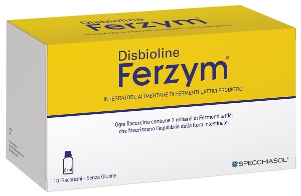 FERZYM DISBIOLINE 10 FLACONCINI DA 8 ML - maxifarmacia.it