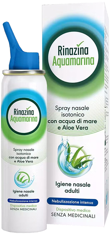 RINAZINA AQUAMARINA SPRAY NASALE ISOTONICO CON ALOE VERA  - maxifarmacia.it