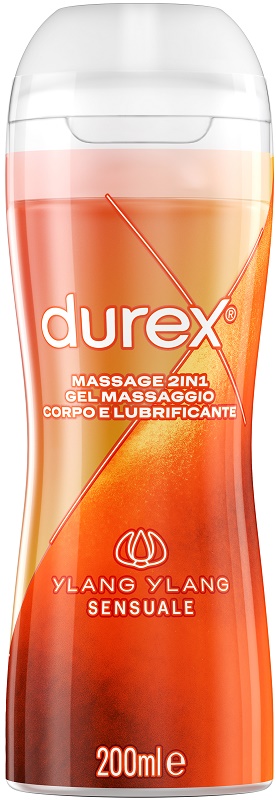 DUREX MASSAGE 2 IN 1 GEL MASSAGGIO CORPO E LUBRIFICANTE YLANG YLANG 200 ML - maxifarmacia.it