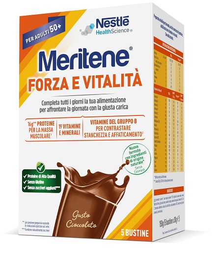 MERITENE FORZA E VITALITA' CIOCCOLATO 5 BUSTINE DA 30 G - maxifarmacia.it