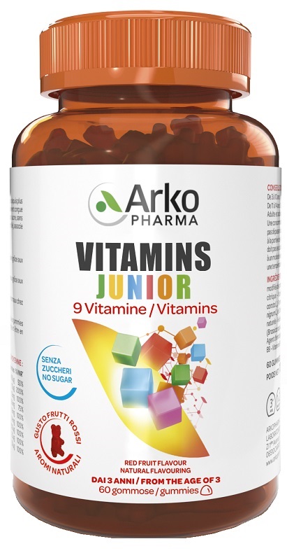 VITAMINS JUNIOR 60 GUMMIES SENZA ZUCCHERI GUSTO FRUTTI ROSSI - maxifarmacia.it