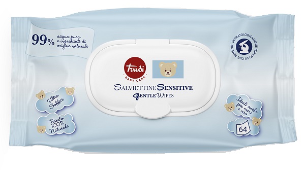 TRUDI BABY CARE SALVIETTINE SENSITIVE 64 PEZZI - maxifarmacia.it