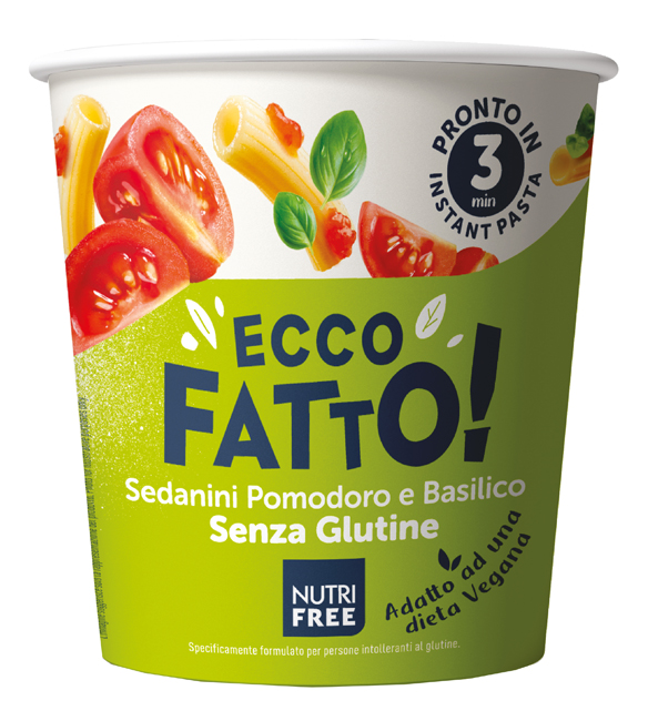 NUTRIFREE ECCO FATTO SEDANINI POMODORO E BASILICO 70 G - maxifarmacia.it