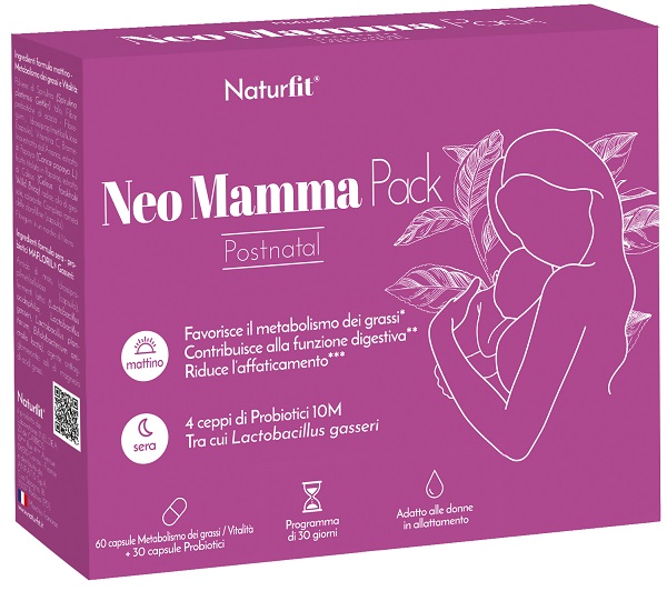 NATURFIT NEO MAMMA PACK POSTNATAL 60 CAPSULE METABOLISMO GRASSI + 30 CAPSULE PROBIOTICI - maxifarmacia.it