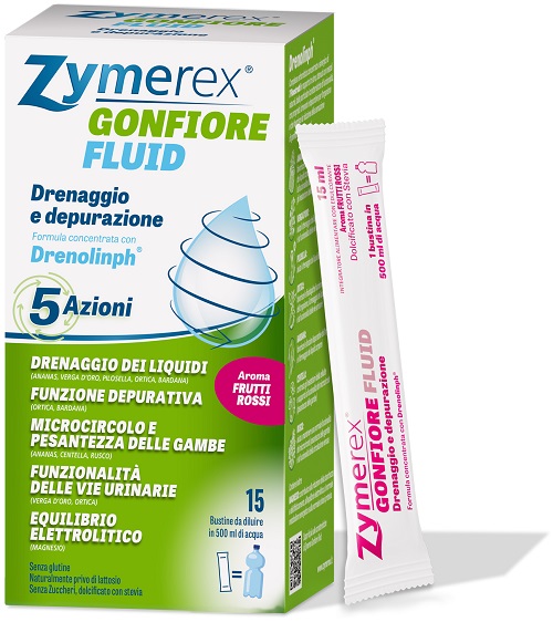 ZYMEREX GONFIORE FLUID FRUTTI ROSSI 15 BUSTINE - maxifarmacia.it