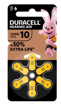DURACELL EASY TAB 10 GIALLO BATTERIA PER APPARECCHIO ACUSTICO 6 PEZZI - maxifarmacia.it