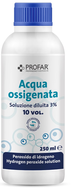 PROFAR ACQUA OSSIGENATA SOLUZIONE DILUITA 3% 10 VOLUMI 250 ML - maxifarmacia.it