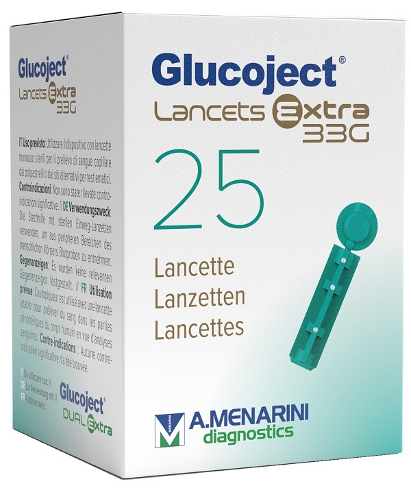 LANCETTA PUNGIDITO GLUCOJET EXTRA GAUGE 33 25 PEZZI - maxifarmacia.it