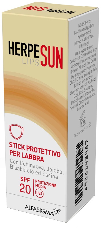 HERPESUN LIP STICK LABBRA SPF 20 5 ML - maxifarmacia.it