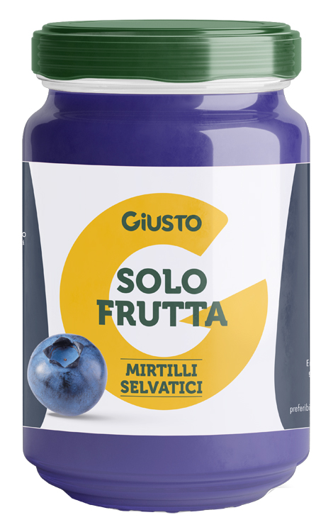GIUSTO SOLO FRUTTA CONFETTURA MIRTILLI SELVATICI 220 G - maxifarmacia.it