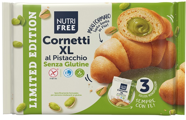 NUTRIFREE CORNETTI XL PISTACCHIO 3 PEZZI - maxifarmacia.it