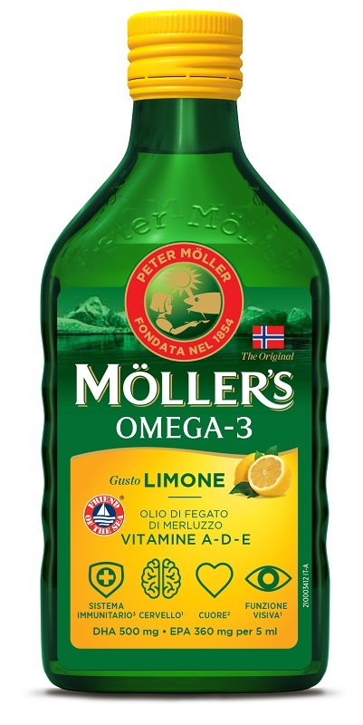 MOLLER'S OMEGA 3 OLIO LIMONE 250 ML - maxifarmacia.it