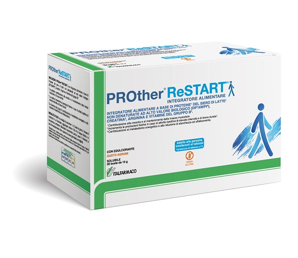PROTHER RESTART 28 BUSTINE AGRUMI CON EDULCORANTE SENZA GLUTINE - maxifarmacia.it