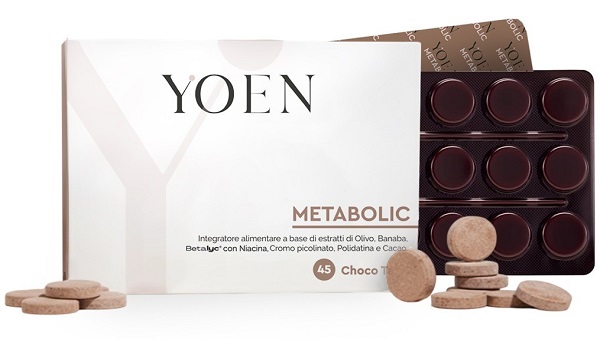 YOEN METABOLIC 45 COMPRESSE MASTICABILI CON EDULCORANTI SENZA GLUTINE E LATTOSIO - maxifarmacia.it