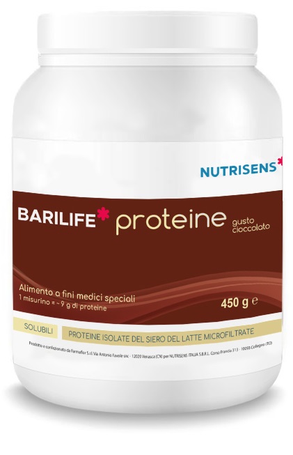 BARILIFE PROTEINE CIOCCOLATO 450 G SENZA GLUTINE - maxifarmacia.it