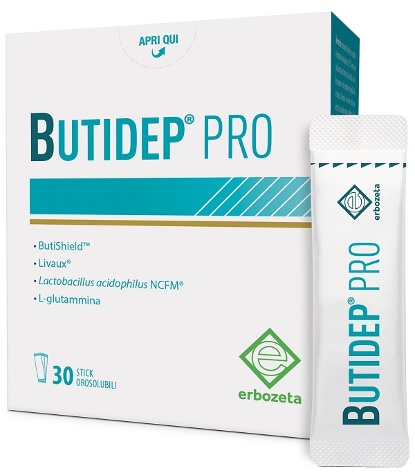 BUTIDEP PRO 30 STICK OROSOLUBILI DA 1,35 G SENZA GLUTINE NATURALMENTE PRIVO DI LATTOSIO - maxifarmacia.it